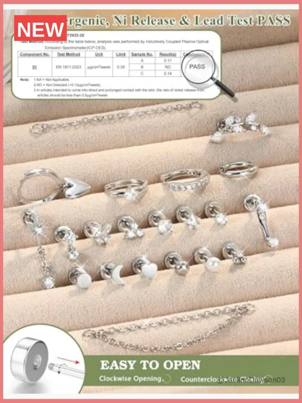 21Pcs Helix Piercing Jewelry Set Flat Back Earrings Studs Hoops Tragus